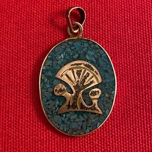 STG Taxco Crushed Turquoise Inlay Mushroom Charm